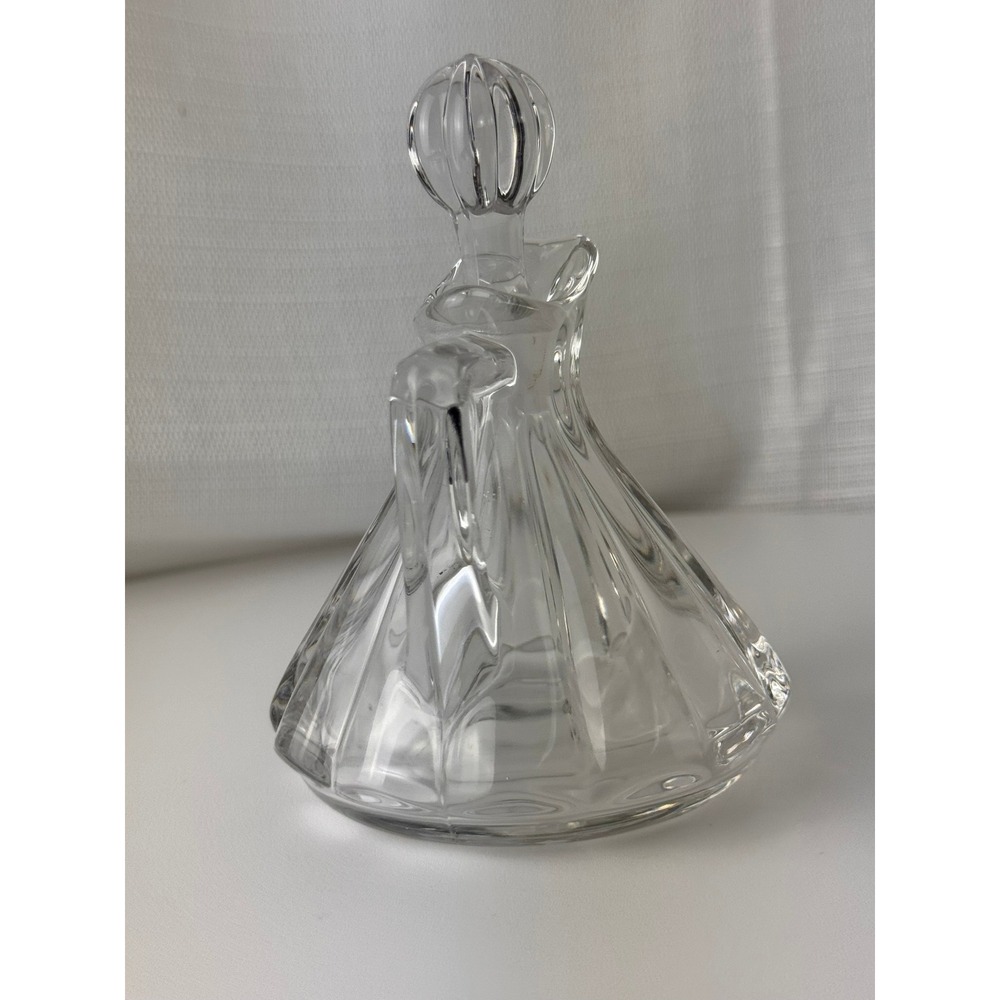Vintage Glass Cruet with Stopper Clear Ribbed Oil Vinegar Decanter 6in Excellent